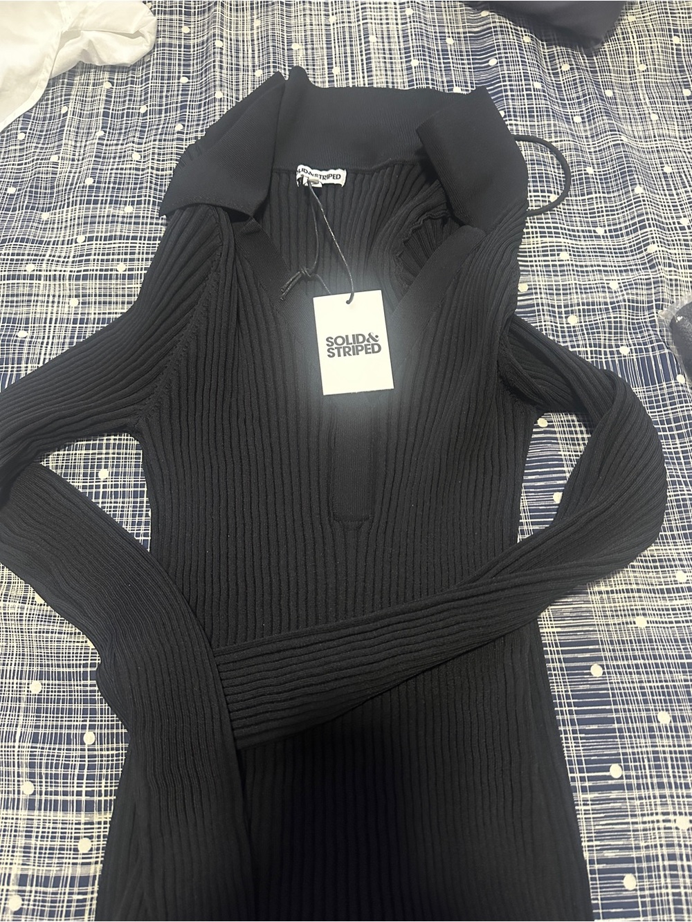 Solid and Striped Black Dress